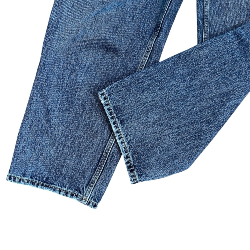 Everlane 90s Way High Organic Cotton Classic Blue Straight Wide Leg Cute Jeans - Picture 6 of 15